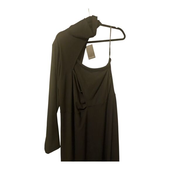 NWT ELOQUII‎ Black Asymmetrical Midi Dress - Size 18/20 - Picture 4 of 10